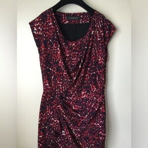 Thakoon Femme Draped Front + Back Red Multi Dress Size 4